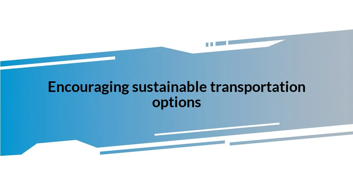 Encouraging sustainable transportation options